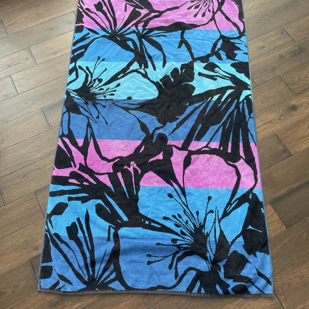 Resort Living Beach Towel Cotton Heavyweight 36X68 Pink Blue Black